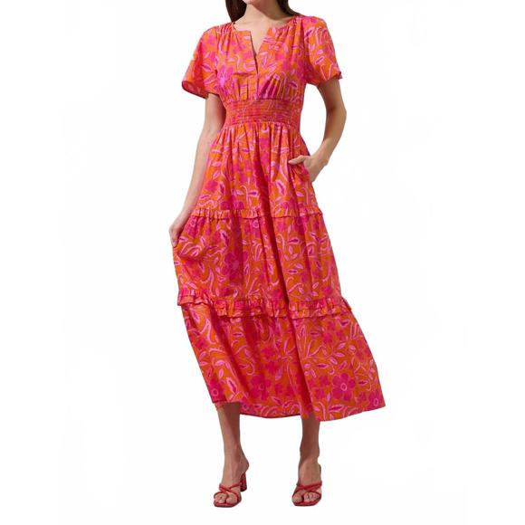 NEW SUGARLIPS rea maxi dress in org-fuchsia - Picture 1 of 4
